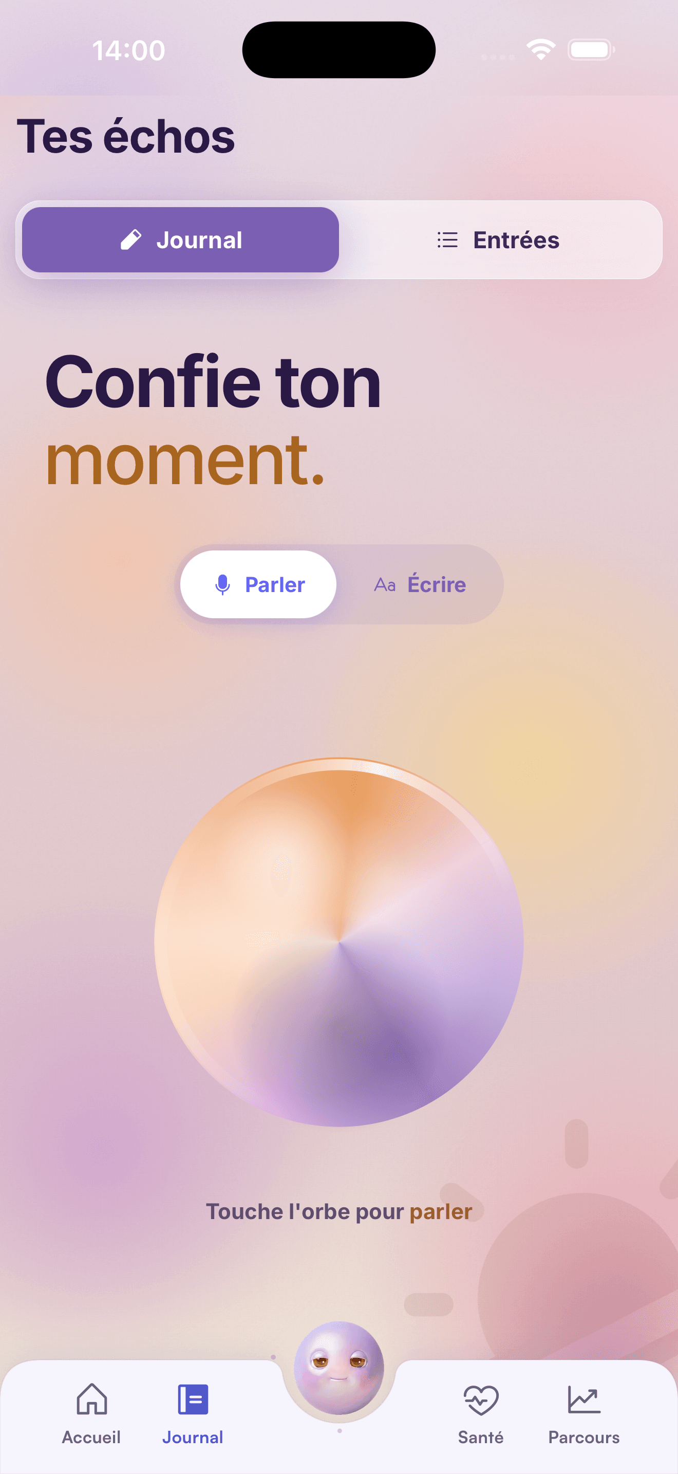 Journal — enregistrement vocal et écriture