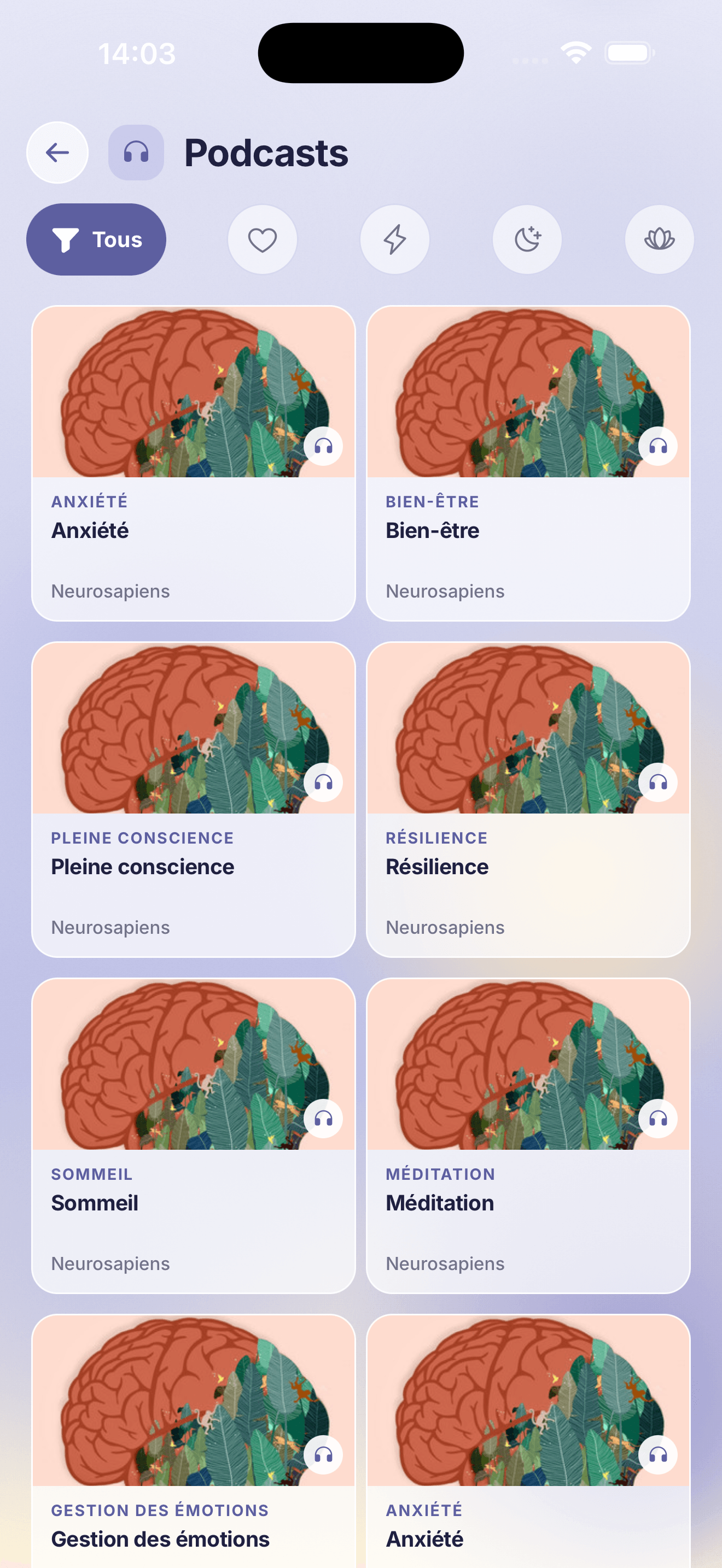 Bien-être — podcasts santé mentale
